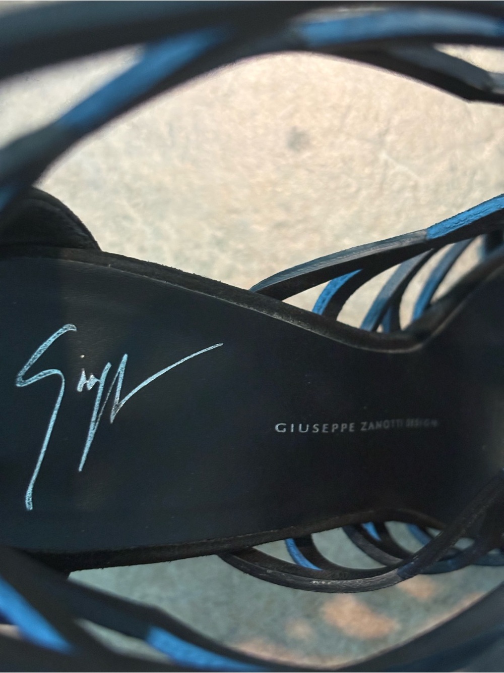 Giuseppe Zanotti Black Geometric Cage High Heel Sandals - Picture 6 of 9